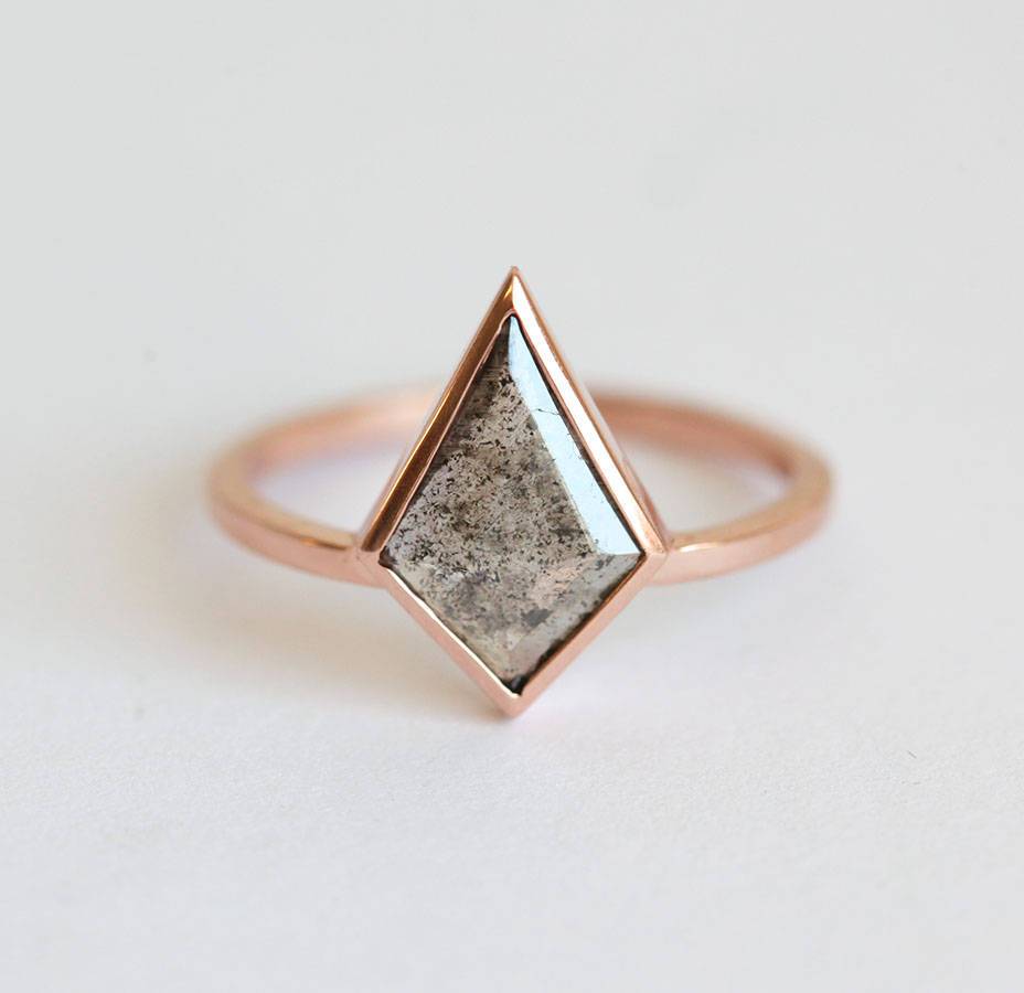 Kite Salt & Pepper Diamond, Rose Gold Ring