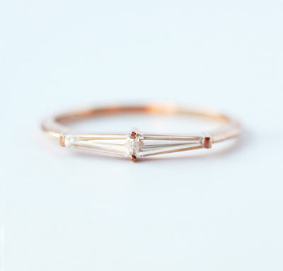 Lucille Tapered Baguette Diamond Ring-Capucinne