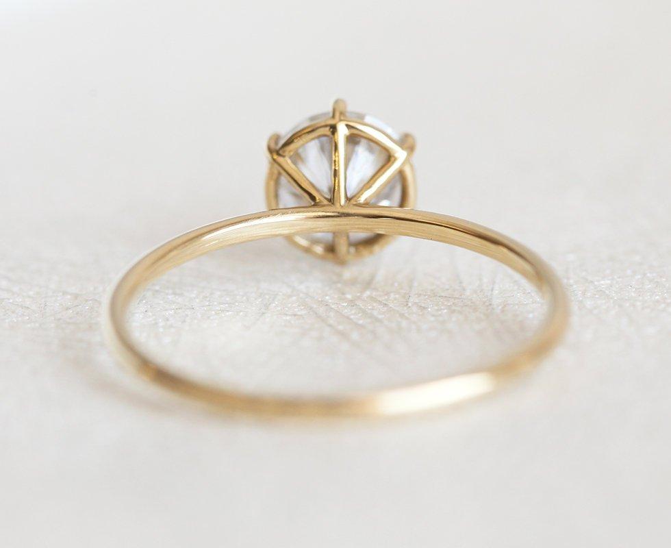 Round White Diamond Solitaire Ring with prong setting