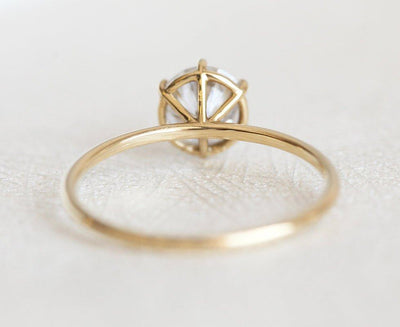 Round White Diamond Solitaire Ring with prong setting