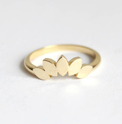 LEAF RING, WEDDING BAND-Capucinne