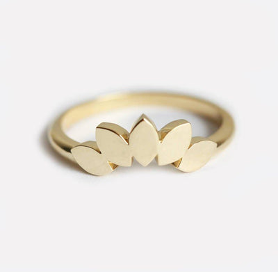 LEAF RING, WEDDING BAND-Capucinne