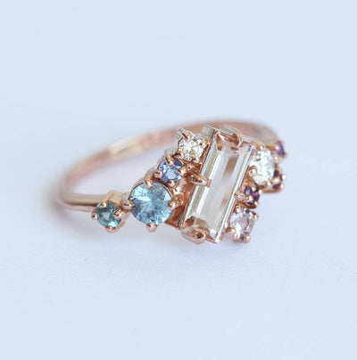 Morganite Cluster Ring