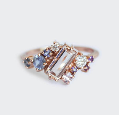 Morganite Cluster Ring