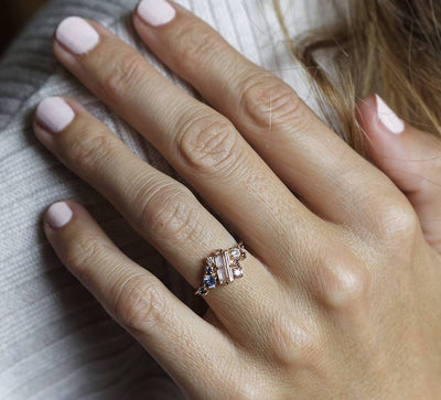 Morganite Cluster Ring