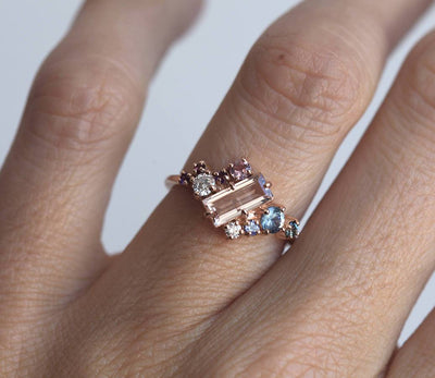 Morganite Cluster Ring