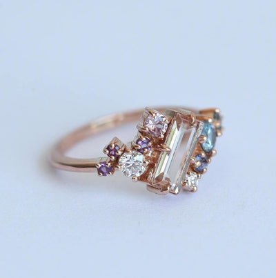 Morganite Cluster Ring