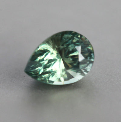 Loose pear-shaped green sapphire