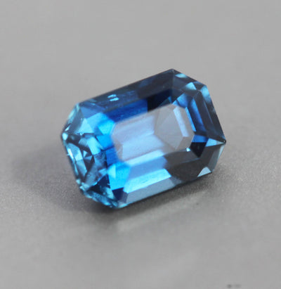 Loose octagon-shaped blue sapphire