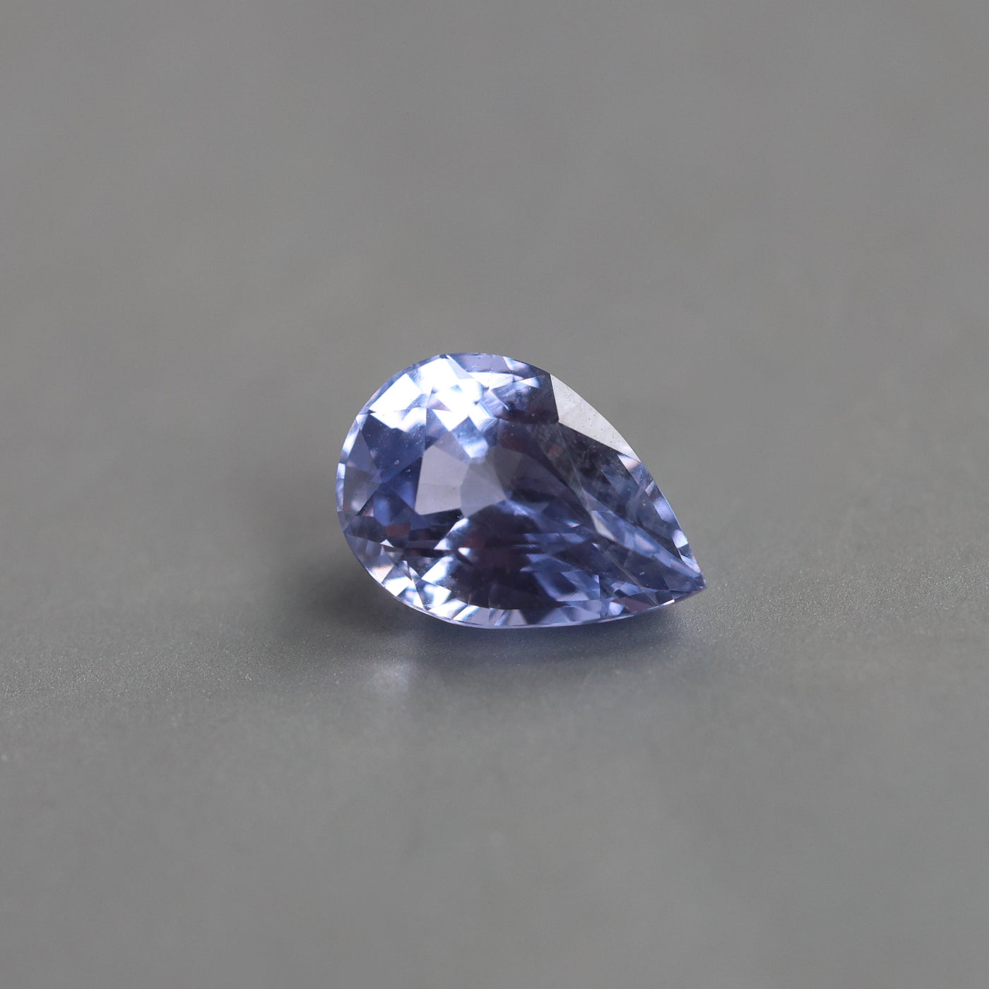 Loose pear-shaped purple sapphire