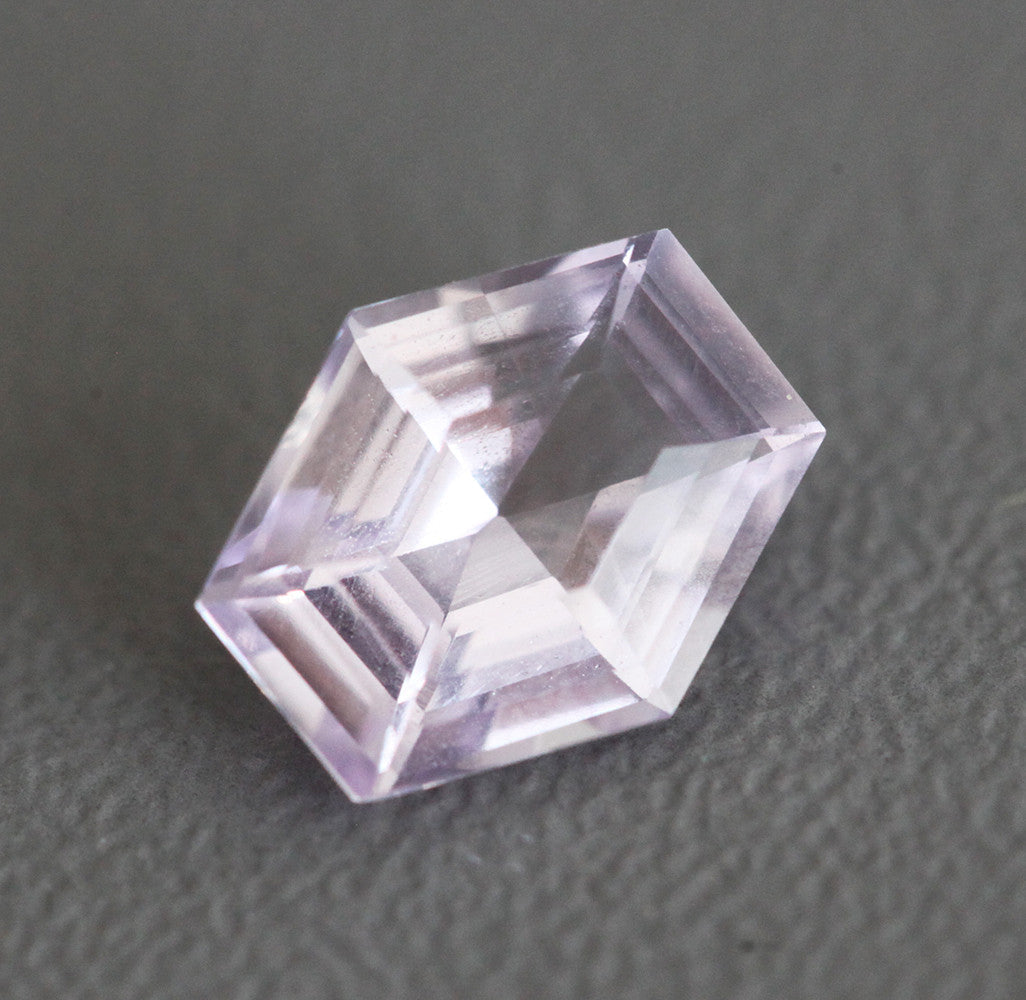 Loose hexagon-shaped light pink sapphire