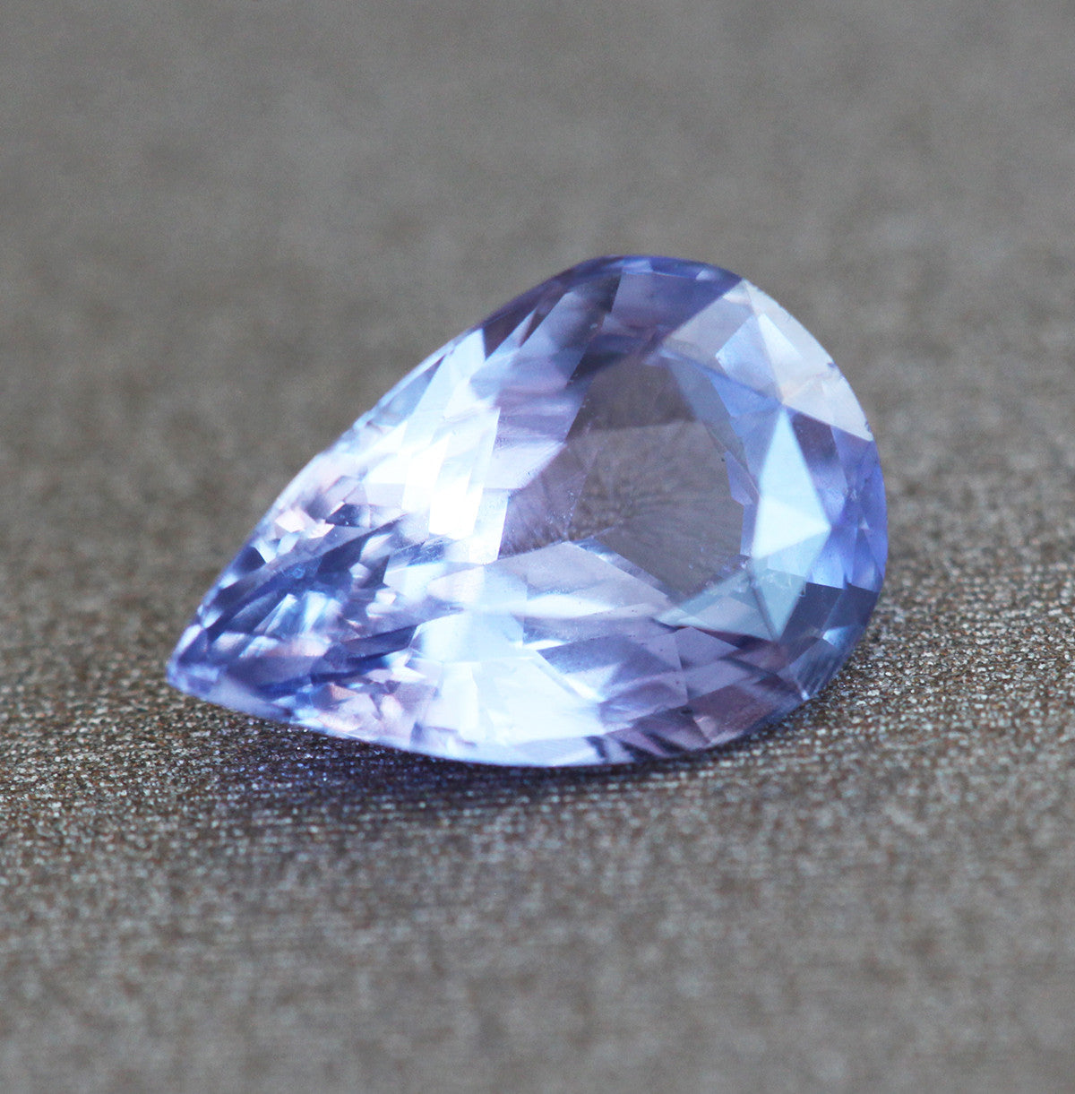 Loose pear-shaped violet sapphire