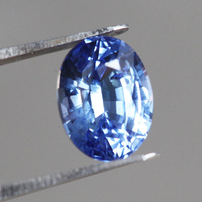 Loose oval-shaped blue sapphire