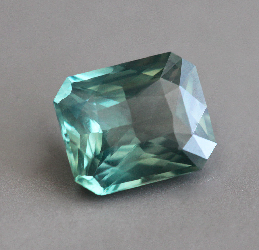 Loose octagon-shaped green sapphire