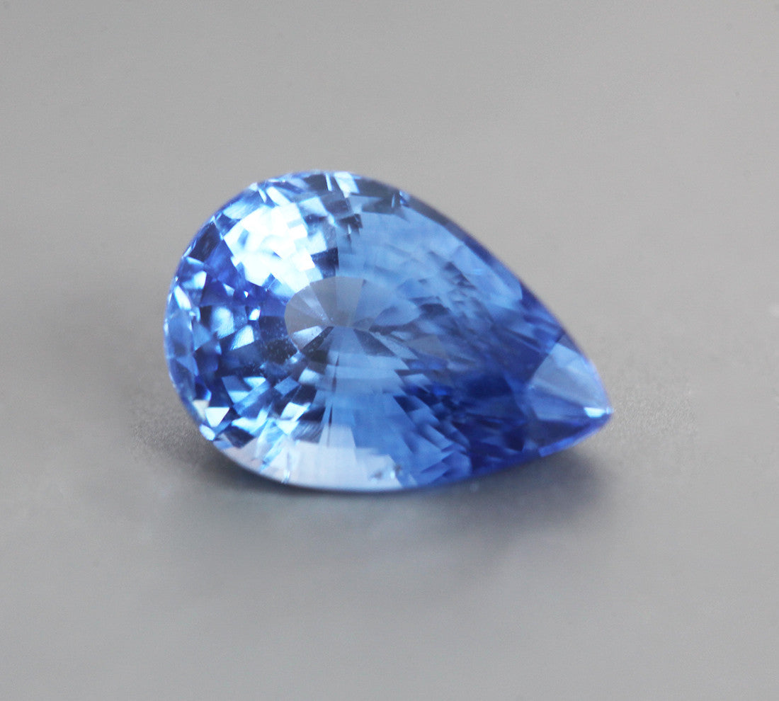 Loose pear-shaped blue sapphire