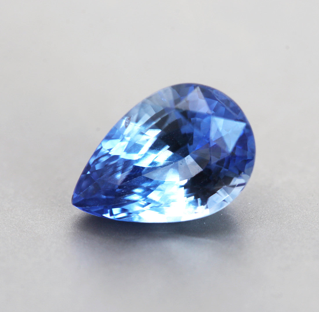 Loose pear-shaped blue sapphire