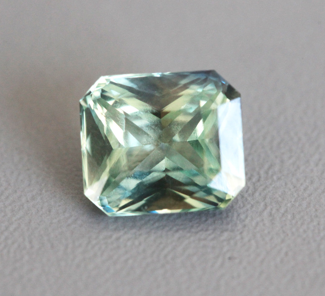 Loose octagon-shaped green sapphire