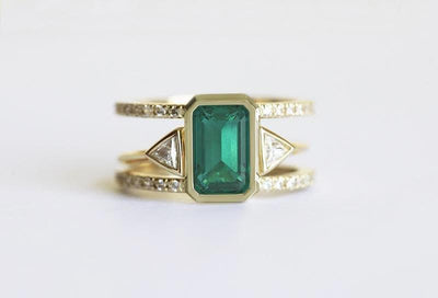 Majesty Emerald Ring Set
