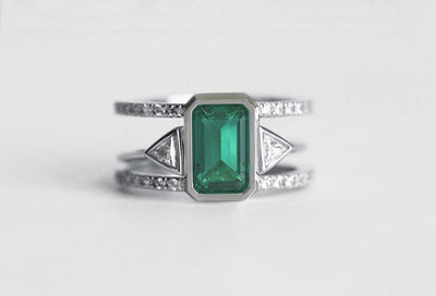 Majesty Emerald Ring Set