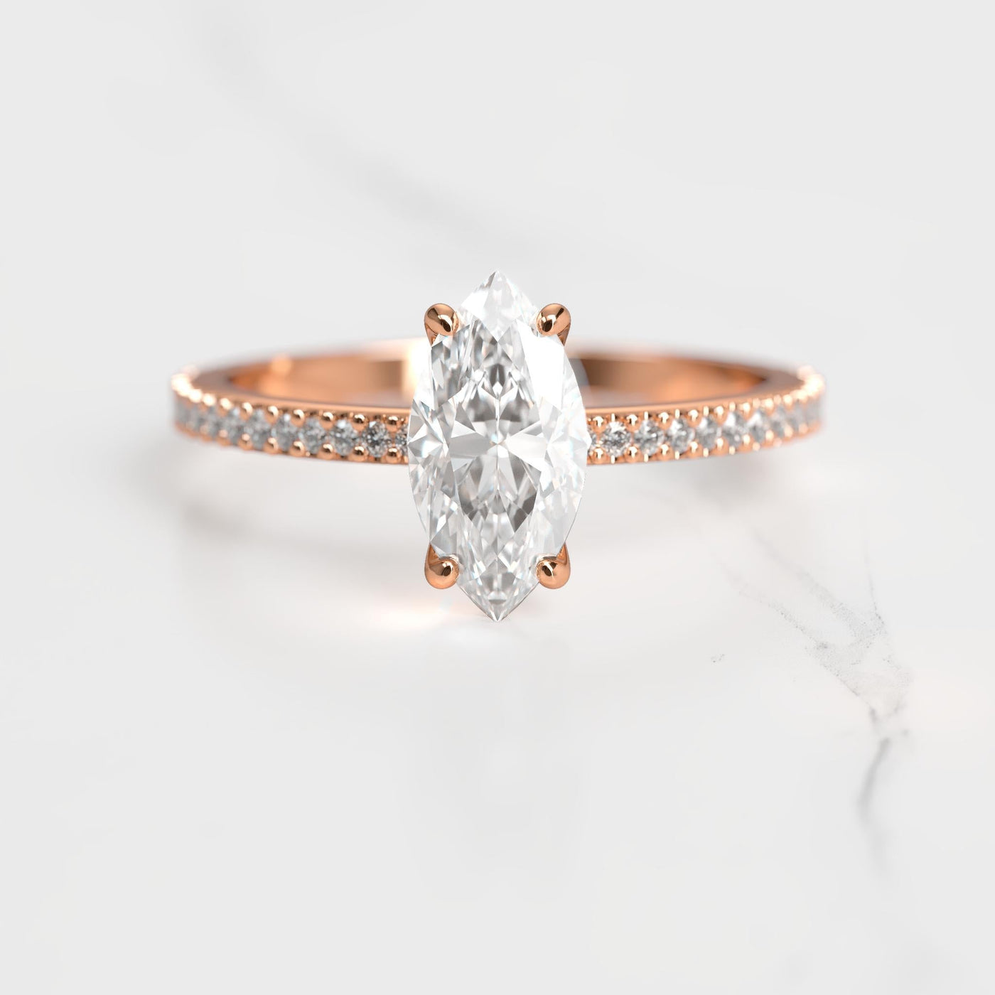 Marquise Full Pave Diamond Ring