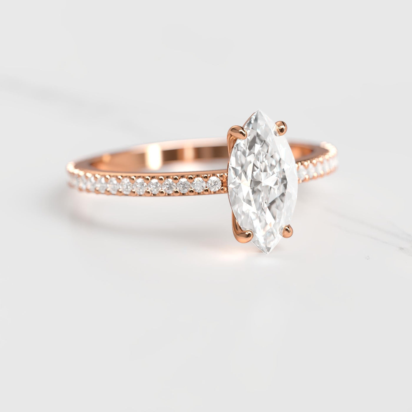 Marquise Full Pave Diamond Ring