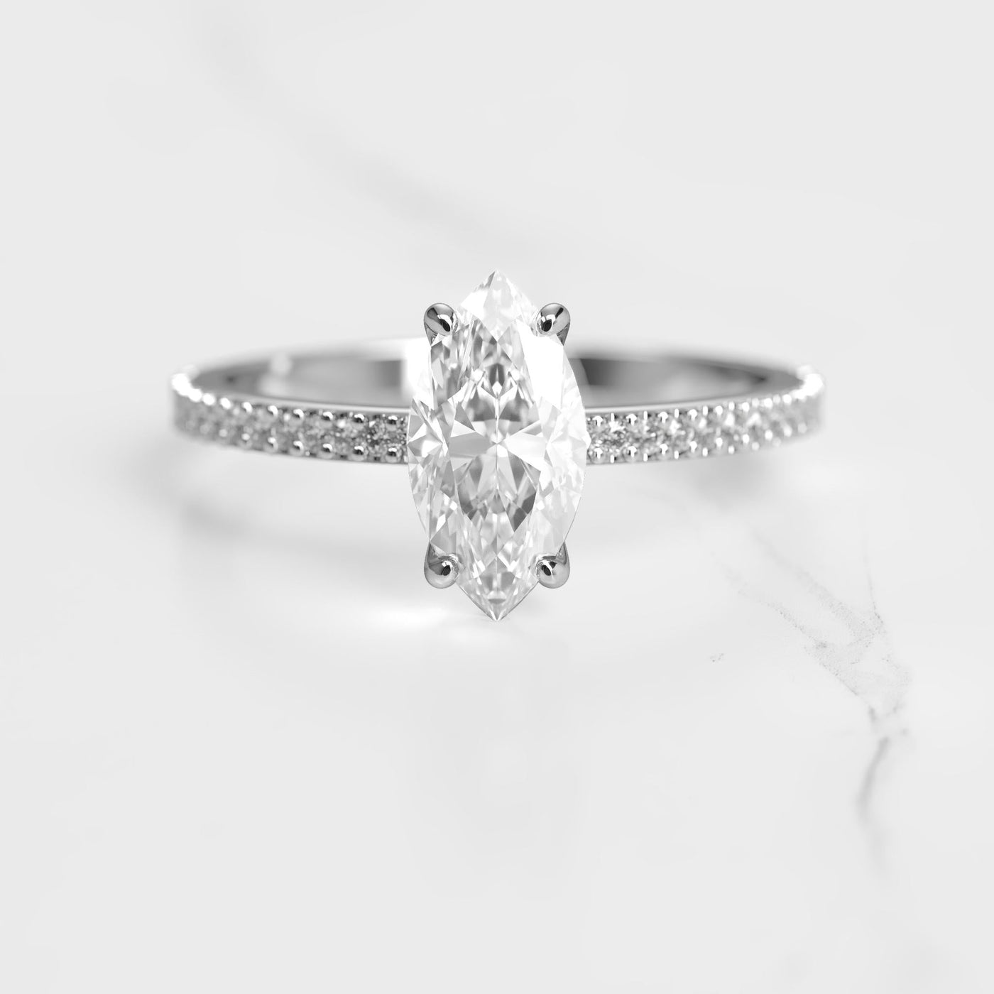 Marquise Full Pave Diamond Ring