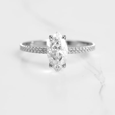 Marquise Full Pave Diamond Ring