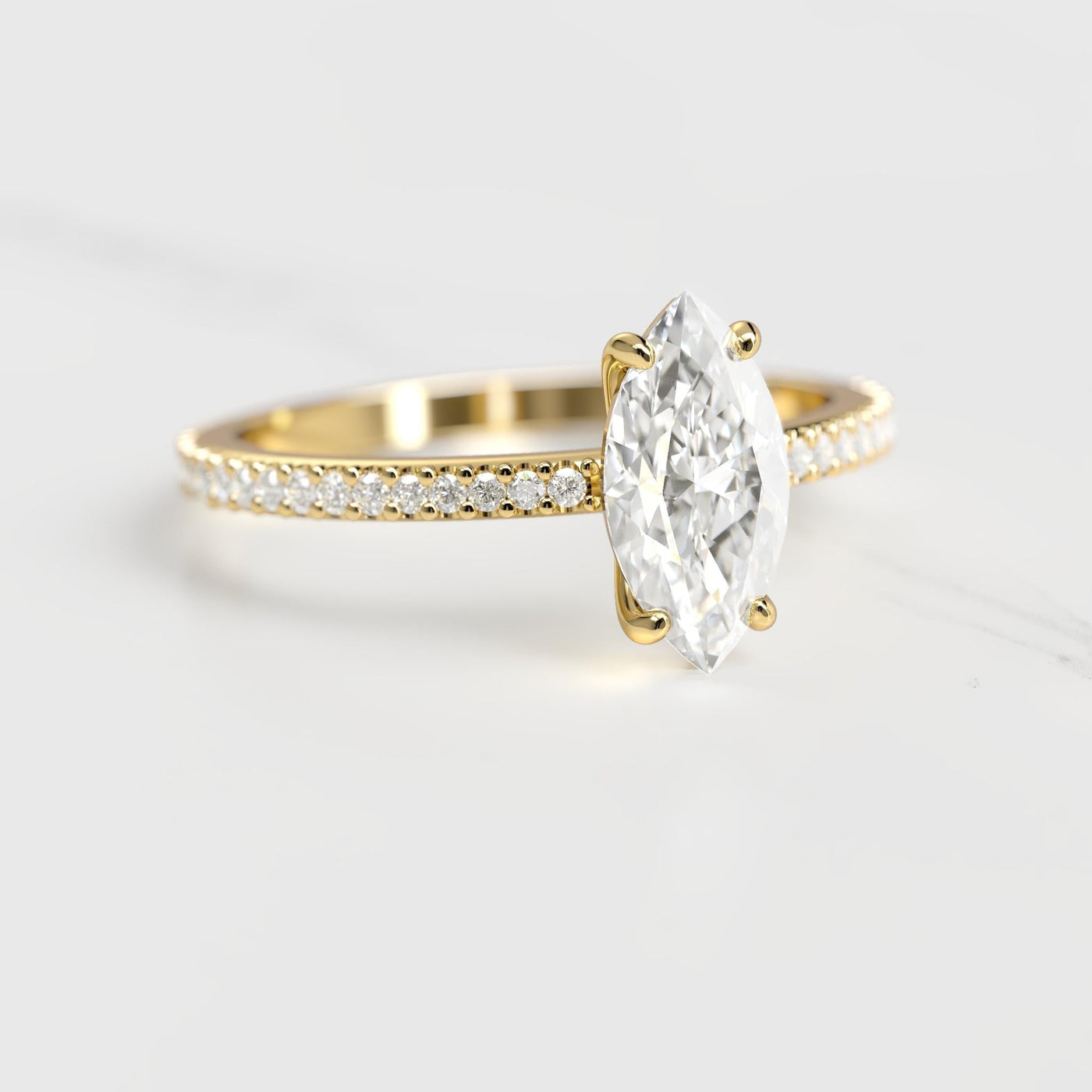 Marquise Full Pave Diamond Ring