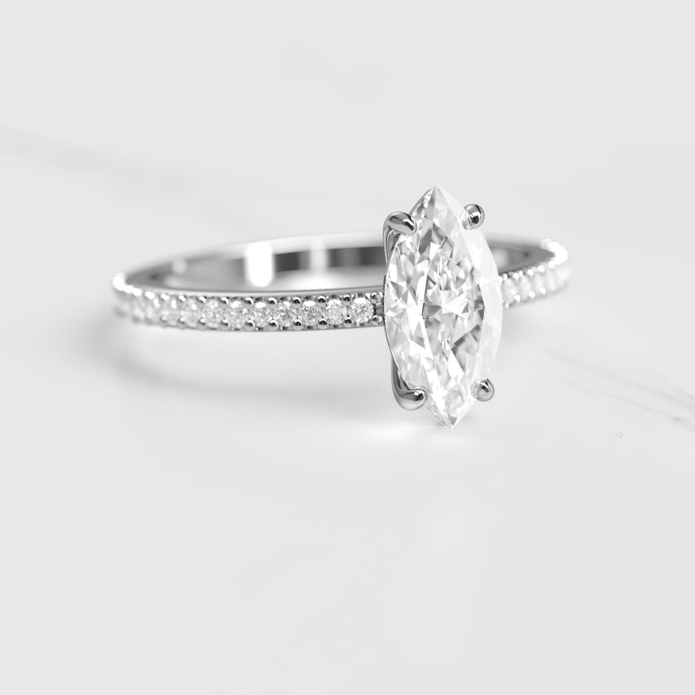 Marquise Full Pave Diamond Ring