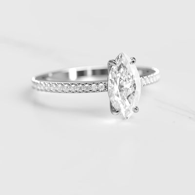 Marquise Full Pave Diamond Ring