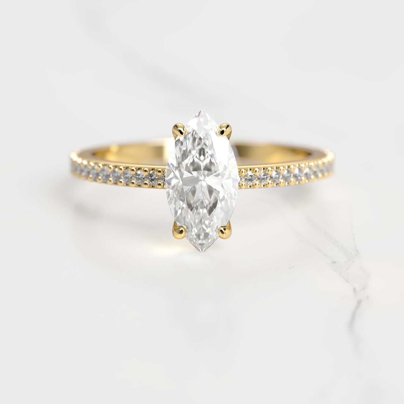 Marquise Full Pave Diamond Ring