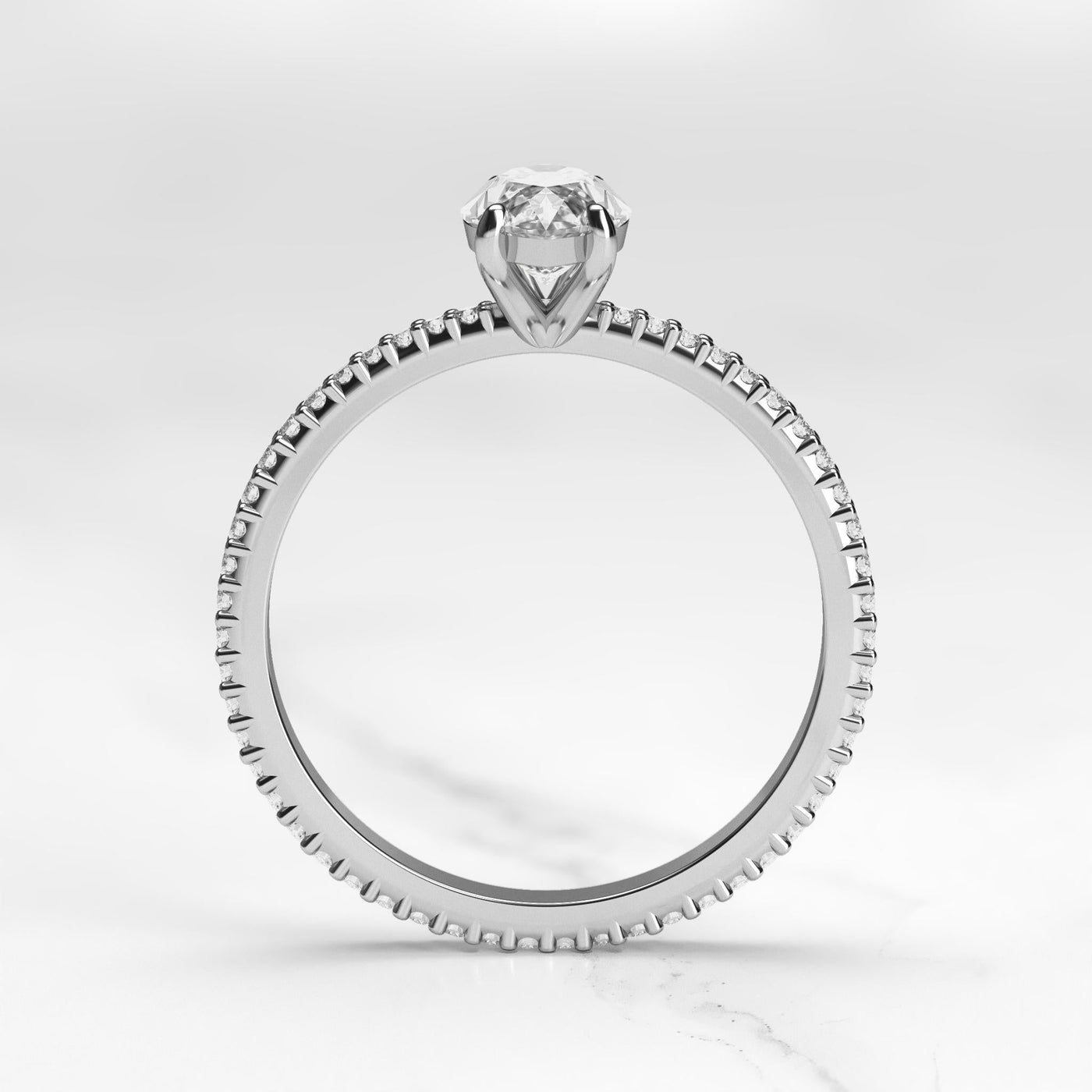 Marquise full pave tapered moissanite eternity ring