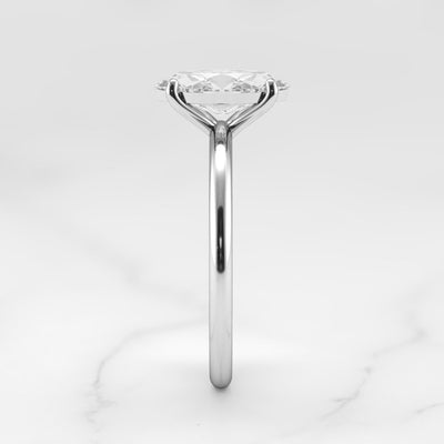 Marquise-cut solitaire moissanite ring