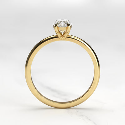 Marquise-cut solitaire moissanite ring