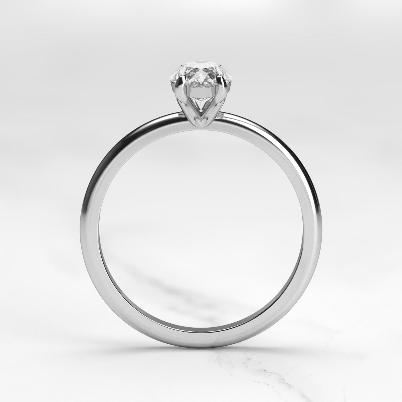 Marquise-cut solitaire moissanite ring