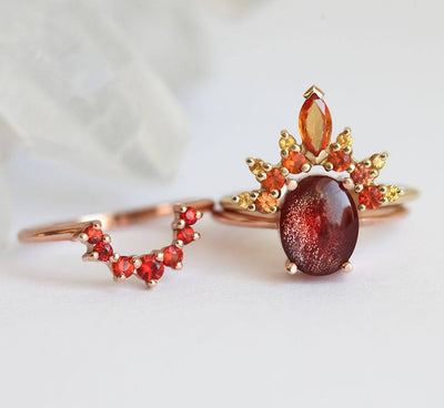 Marsa Flame Ring Set, Fire Ring Set-Capucinne