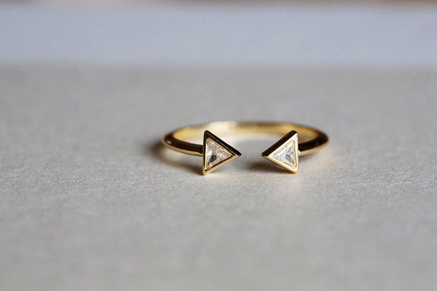 Modern Diamond Ring, Open Engagement Ring-Capucinne
