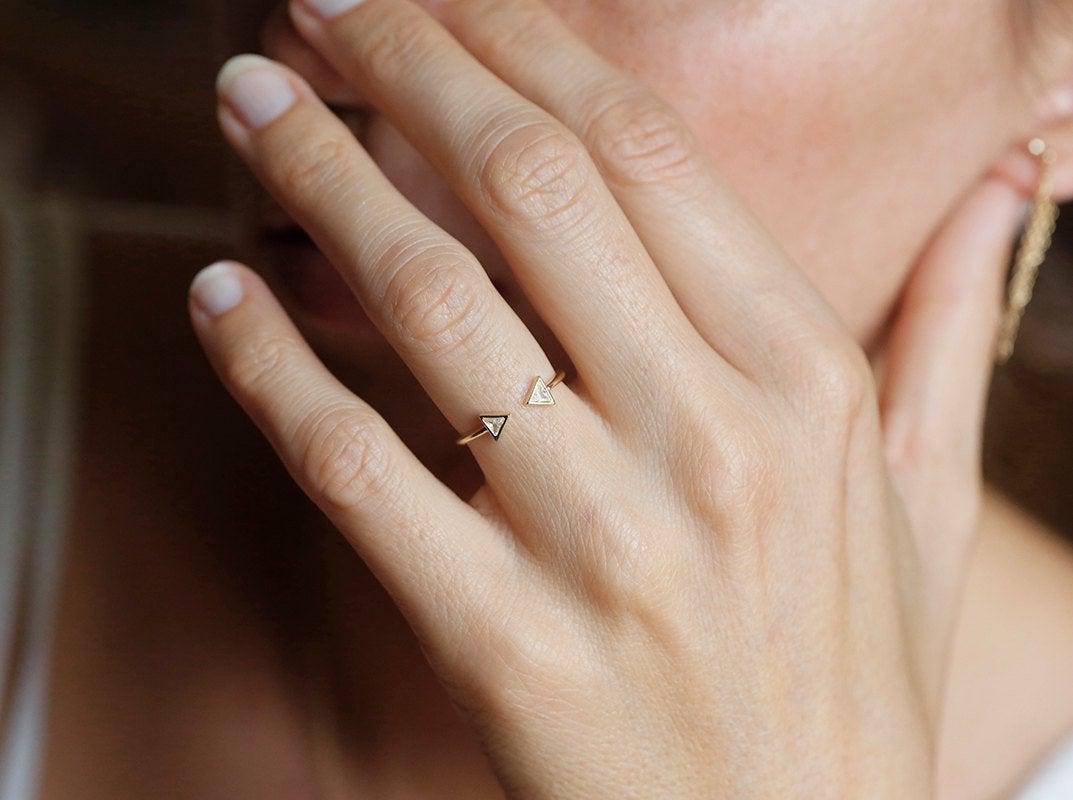 Modern Diamond Ring, Open Engagement Ring-Capucinne