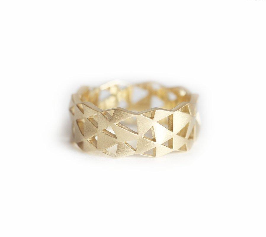 MODERN GOLD RING, WIDE GOLD BAND-Capucinne