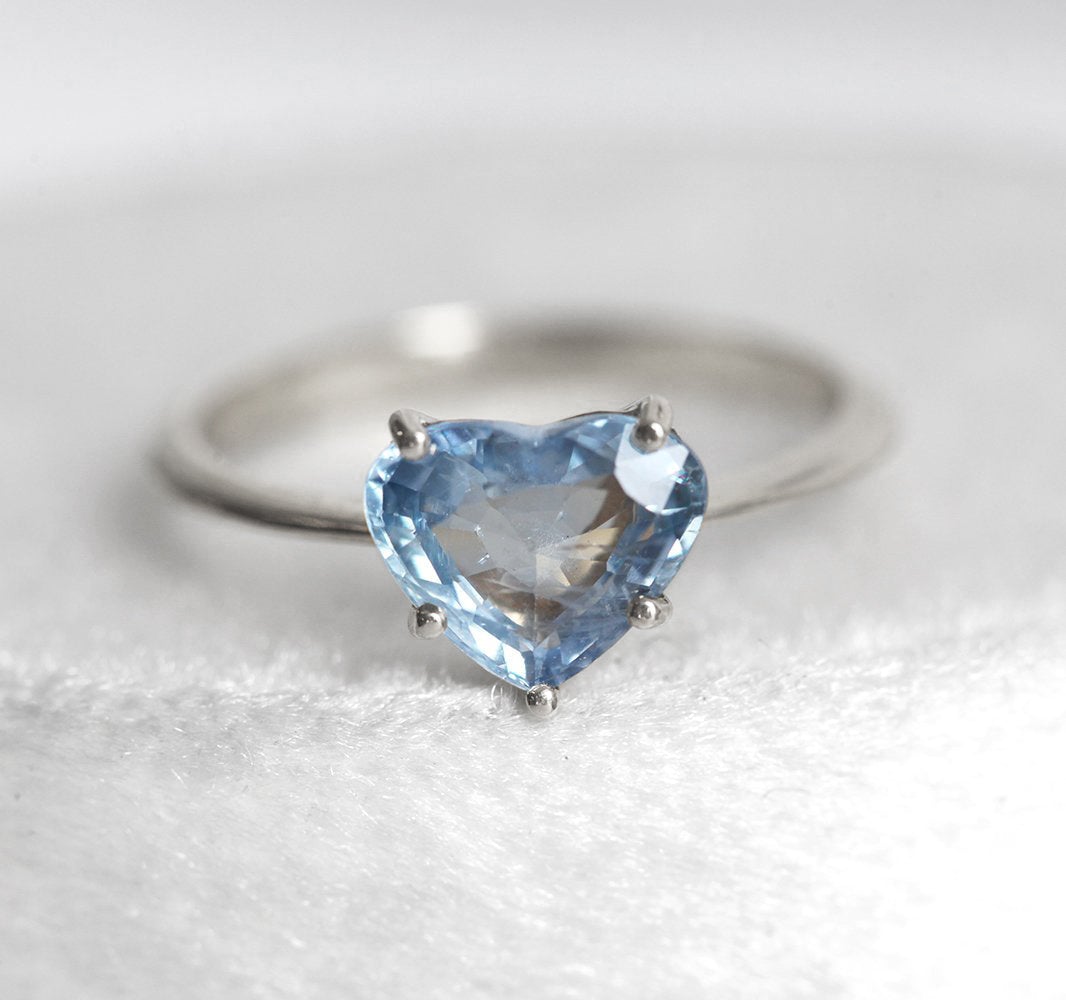 Heart-shaped sapphire solitaire ring