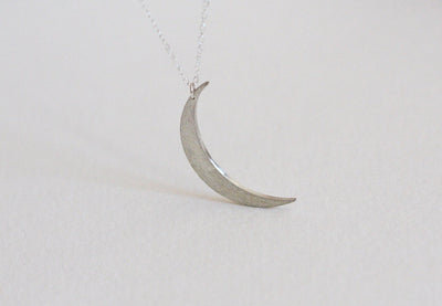 Silver crescent moon necklace