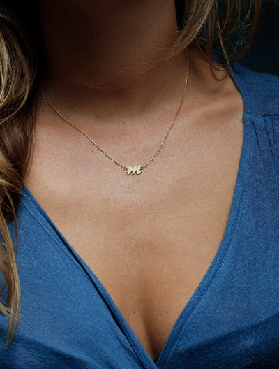 Gold mother initial necklace