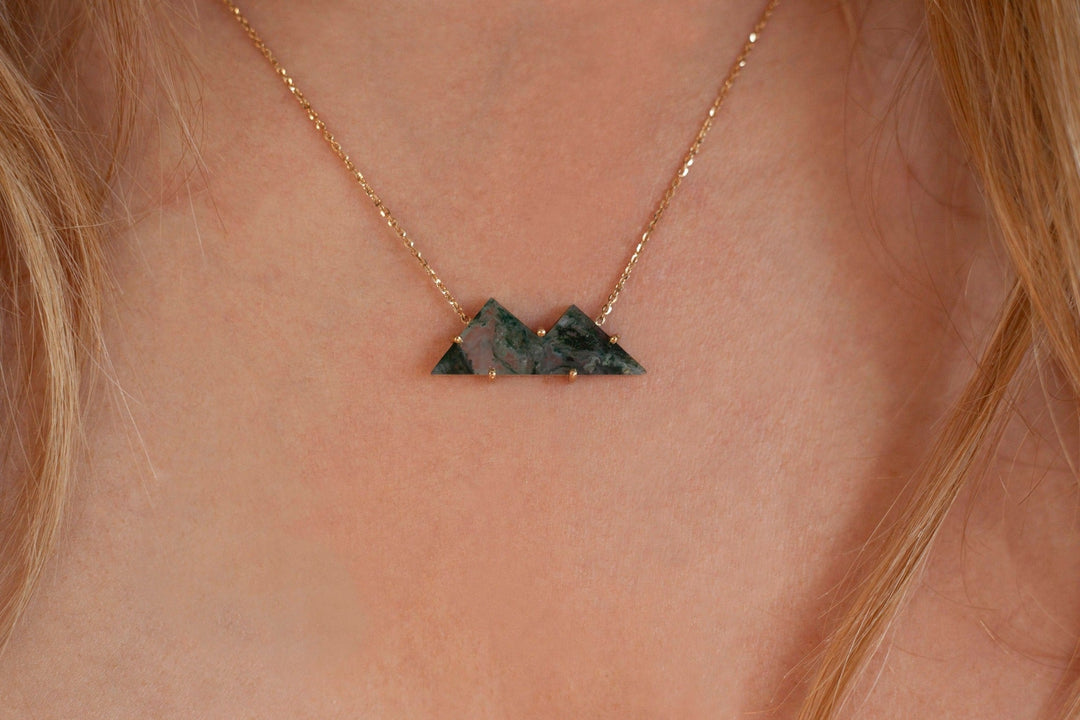 Handcut Mountain 2024 Agate Necklace