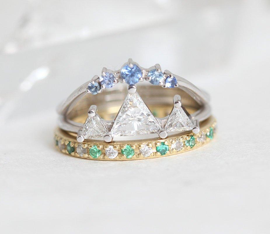 Mountain Engagement Ring Set, Mountain Ring-Capucinne