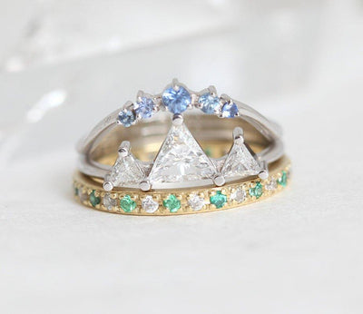 Mountain Engagement Ring Set, Mountain Ring-Capucinne