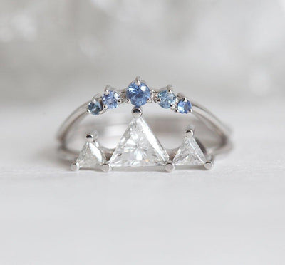 Mountain Engagement Ring Set, Mountain Ring-Capucinne