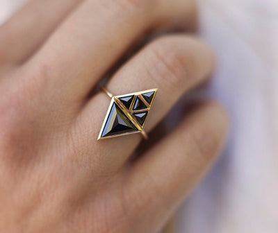 Nina Triangle Diamond Ring-Capucinne