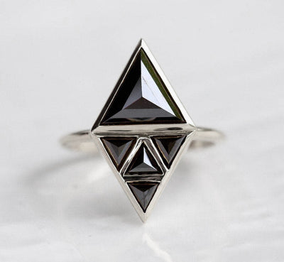 Nina Artdeco Black Diamond Ring-Capucinne