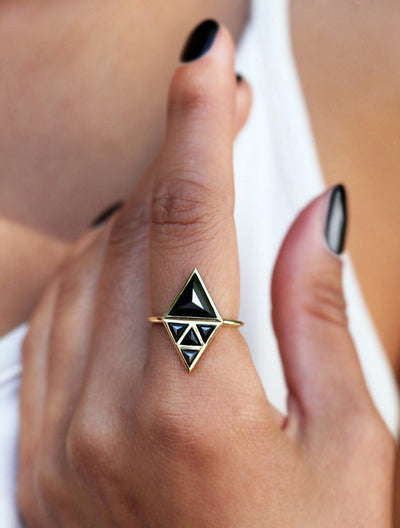 Nina Triangle Diamond Ring-Capucinne