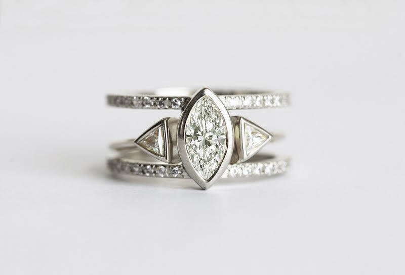 Olga Diamond Engagement Ring Set-Capucinne